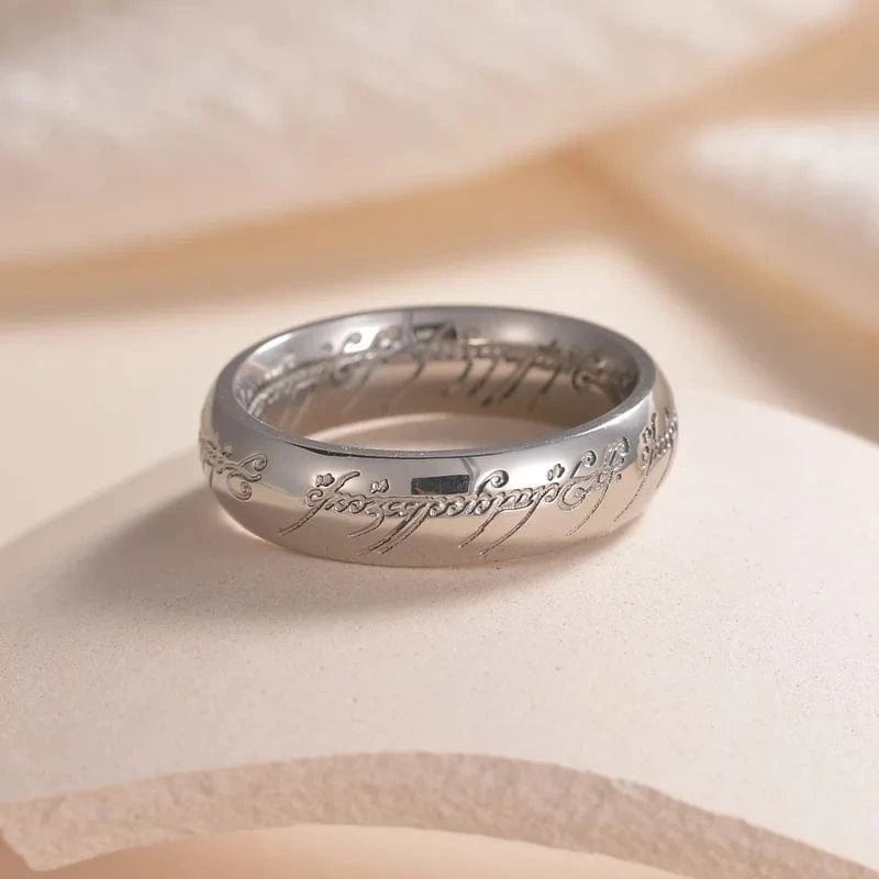 Ring 1. Rings of Power 3D Carved Engraving the Ring for Men Gold Plated Stainless Steel Master Ring Jewelry Gifts Width 6MM Horaclek