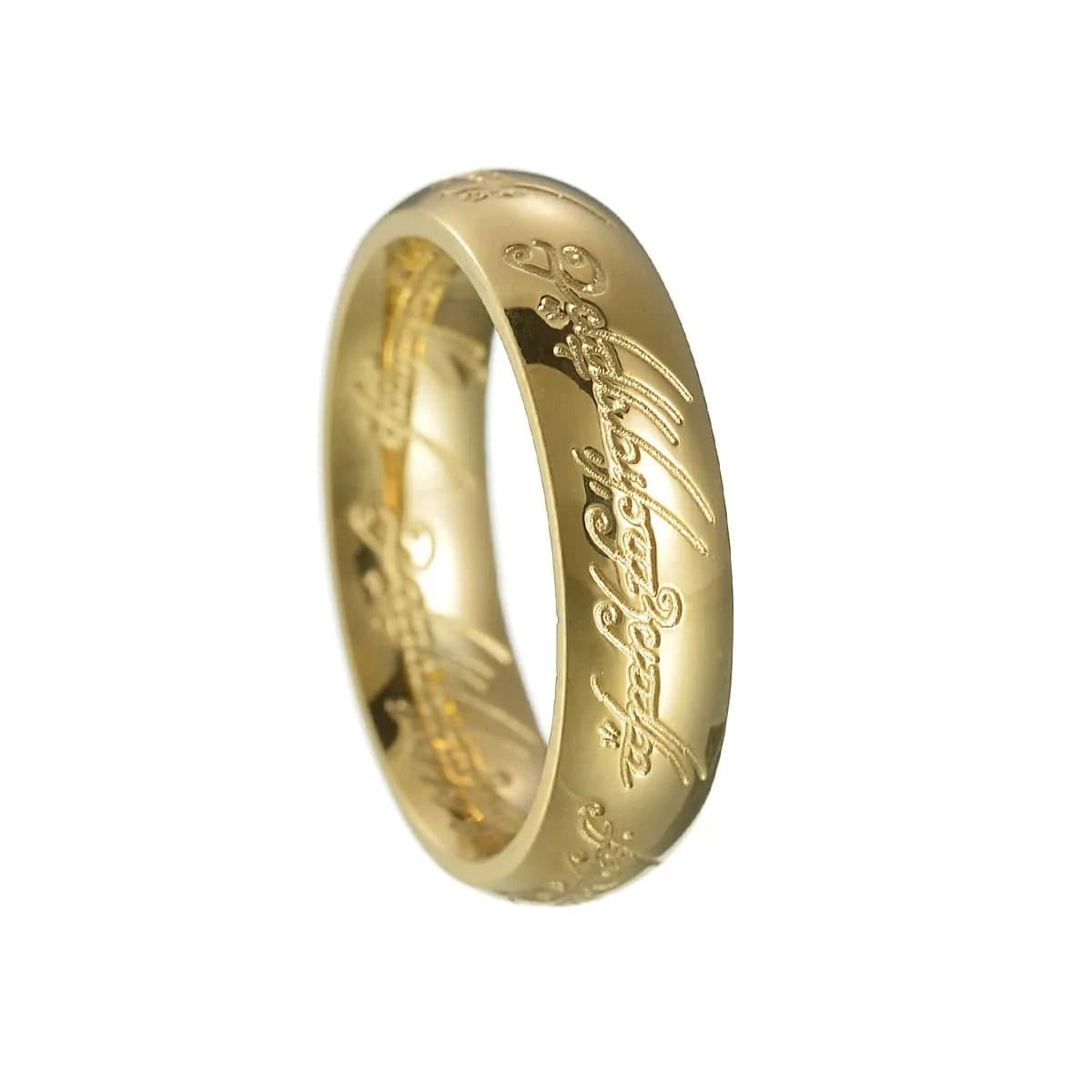 Ring 1. Rings of Power 3D Carved Engraving the Ring for Men Gold Plated Stainless Steel Master Ring Jewelry Gifts Width 6MM gold / 10 Horaclek