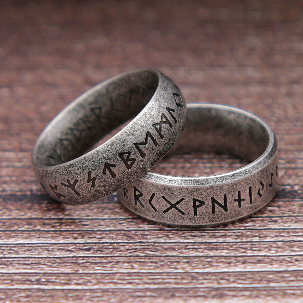 Ring 12. Fashion Retro Viking Rune Ring for Men Women 316L Stainless Steel Odin Letter Rings Couple Simple Amulet Jewelry Gifts Wholesale Horaclek