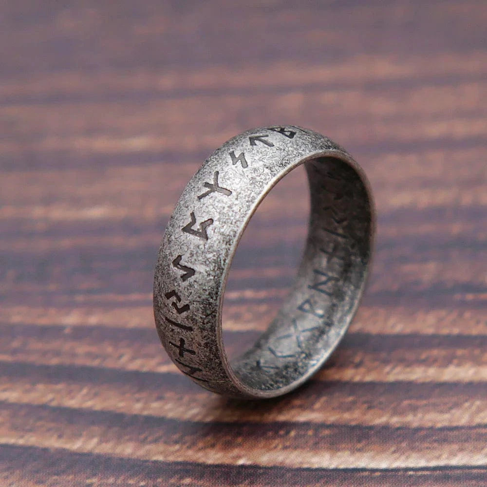 Ring 12. Fashion Retro Viking Rune Ring for Men Women 316L Stainless Steel Odin Letter Rings Couple Simple Amulet Jewelry Gifts Wholesale Style A / 11 Horaclek