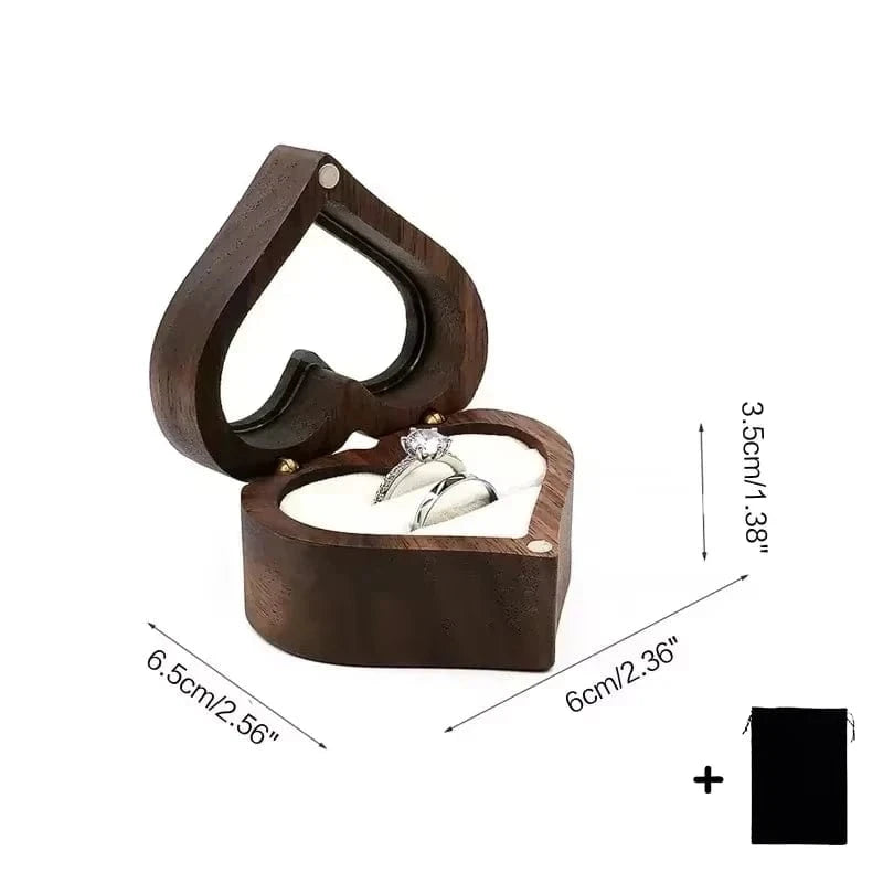 Ring 13. Free Customize Wedding Ring Box With Bag Heart Shape Personalized Custom Wood Ring Box Engagement Ring Boxs Christmas Gifts Horaclek