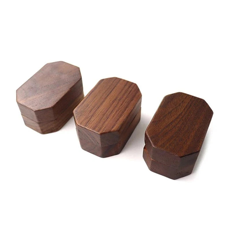 Ring 14. Vintage Black Walnut Wood Jewelry Box Ring Earrings Ring Jewelry Box Wedding Ring Box A Horaclek