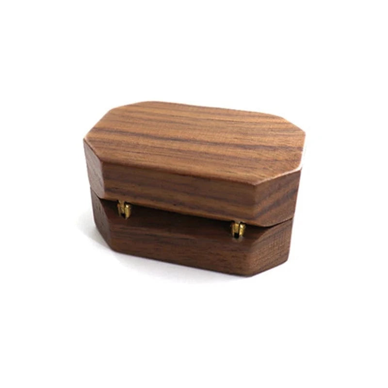 Ring 14. Vintage Black Walnut Wood Jewelry Box Ring Earrings Ring Jewelry Box Wedding Ring Box A Horaclek
