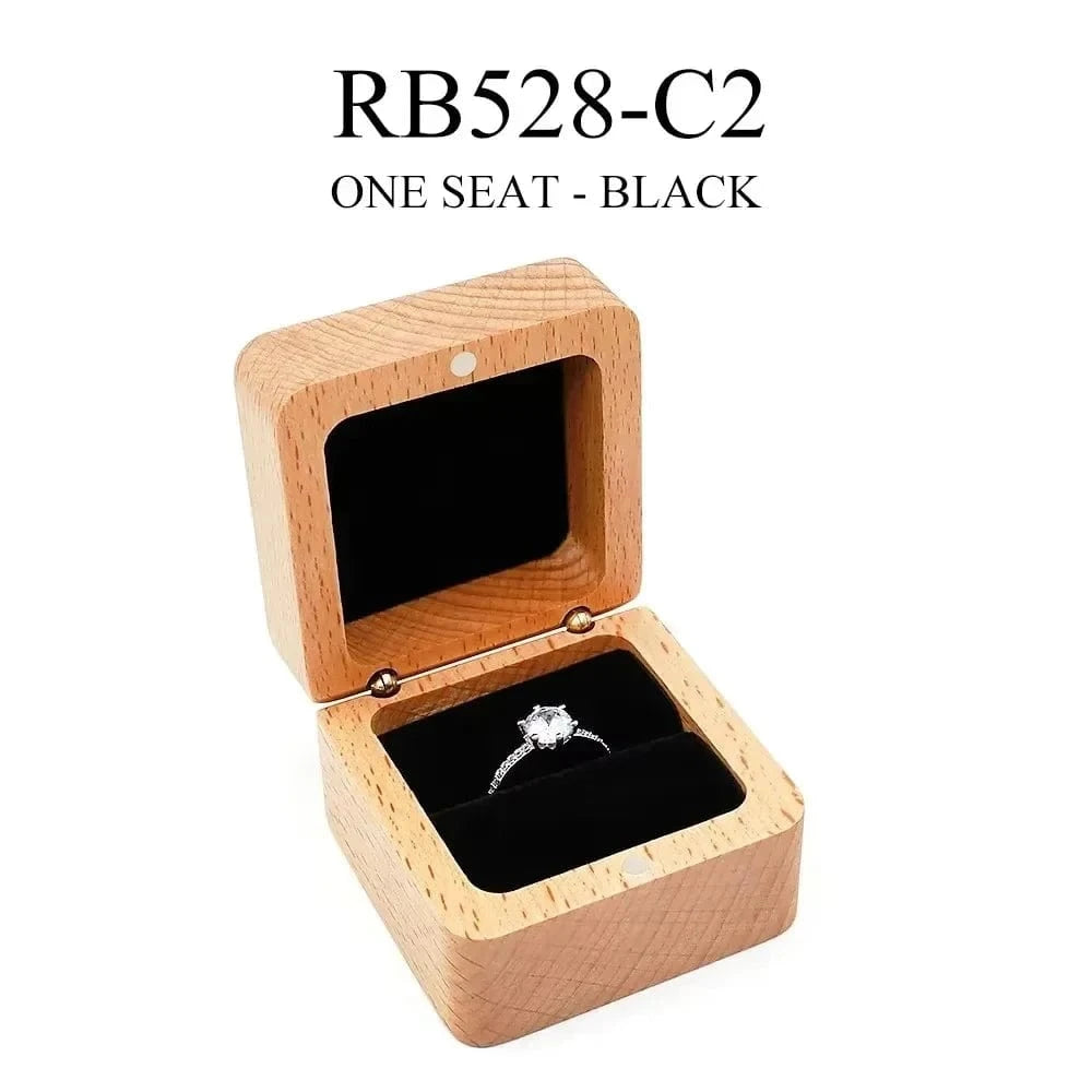 Ring 15. Blank Wood Luxury Jewelry Box Wedding Ring Box Earring Rings Jewelry Organizer Bracelet Package Case Jewelry Anniversary Gift 1 slot Black Horaclek