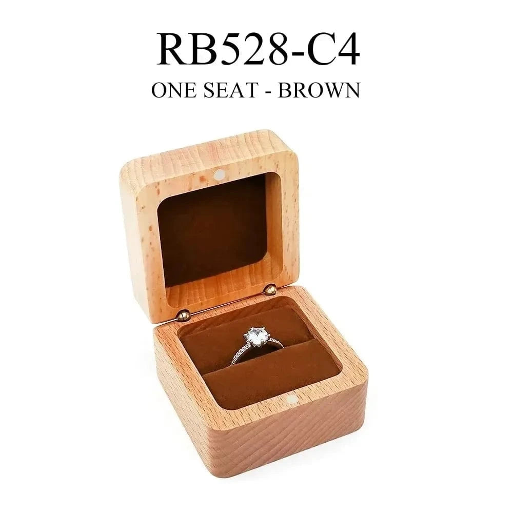 Ring 15. Blank Wood Luxury Jewelry Box Wedding Ring Box Earring Rings Jewelry Organizer Bracelet Package Case Jewelry Anniversary Gift 1 slot Brown Horaclek