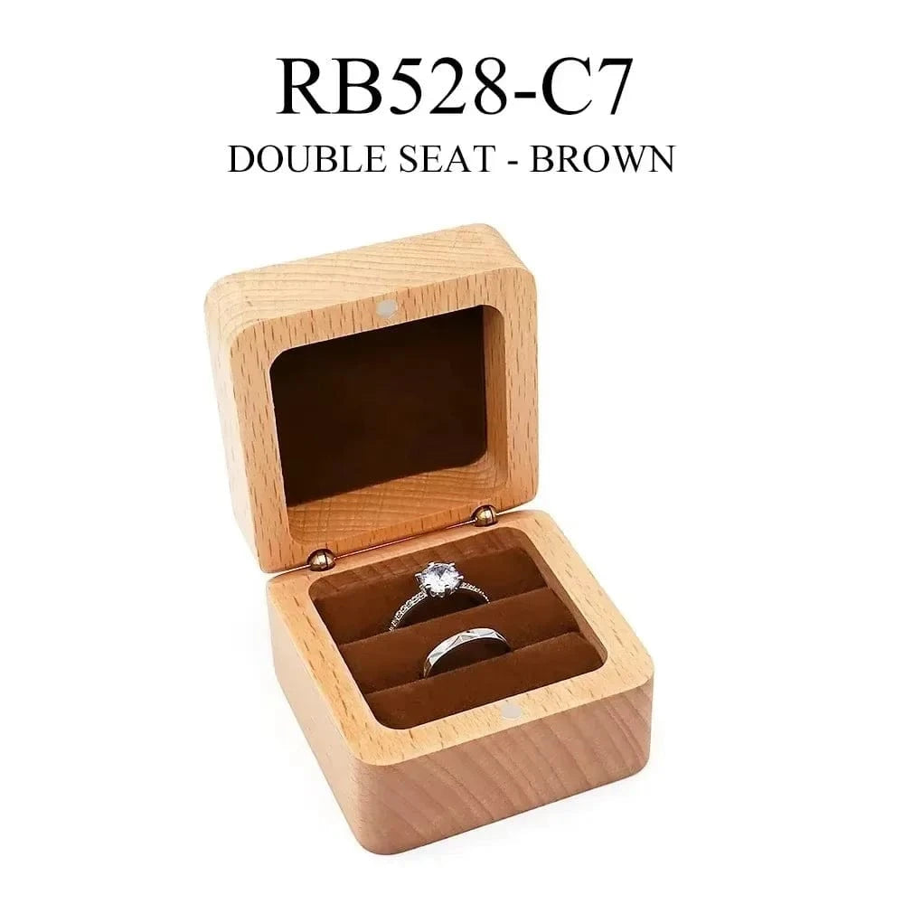 Ring 15. Blank Wood Luxury Jewelry Box Wedding Ring Box Earring Rings Jewelry Organizer Bracelet Package Case Jewelry Anniversary Gift 2 slot Brown Horaclek