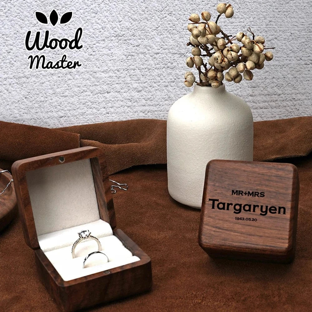 Ring 16. Wooden Ring Box Lover Wedding Fashion Original Wood Box for Propose Valentine gifts The adventure Besigns Horaclek