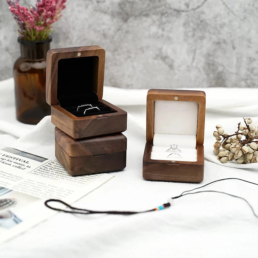 Ring 16. Wooden Ring Box Lover Wedding Fashion Original Wood Box for Propose Valentine gifts The adventure Besigns Horaclek