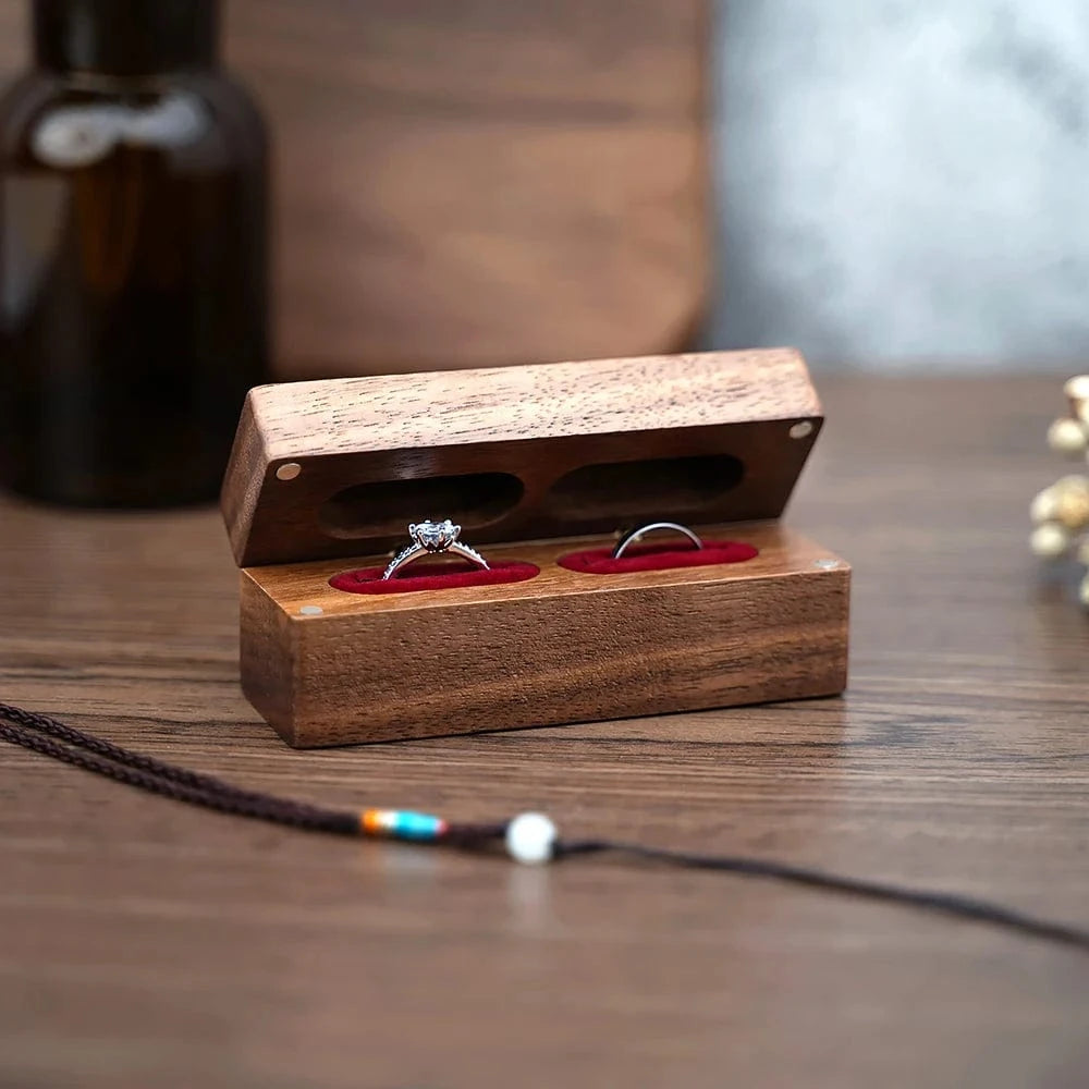 Ring 17.Walnut Wooden Ring Box diamond Pendant Neckl ace Ring earring Gift Display Packaging Case with Colors organizer joyero storage Horaclek