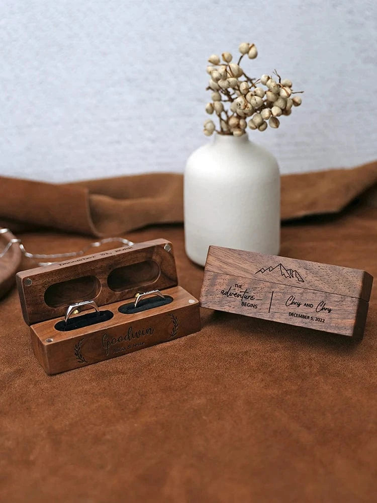 Ring 17.Walnut Wooden Ring Box diamond Pendant Neckl ace Ring earring Gift Display Packaging Case with Colors organizer joyero storage Horaclek