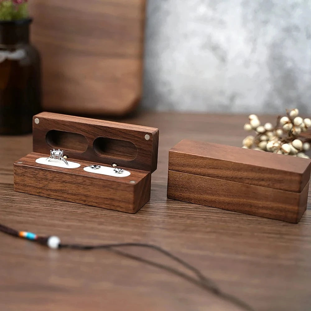 Ring 17.Walnut Wooden Ring Box diamond Pendant Neckl ace Ring earring Gift Display Packaging Case with Colors organizer joyero storage Horaclek