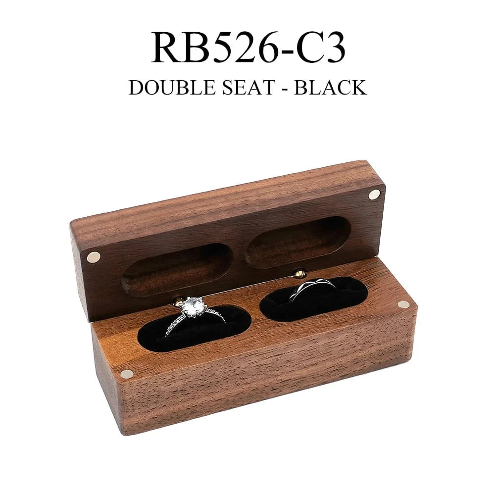 Ring 17.Walnut Wooden Ring Box diamond Pendant Neckl ace Ring earring Gift Display Packaging Case with Colors organizer joyero storage RB526-C3 BLACK / NAME ENGRAVING Horaclek