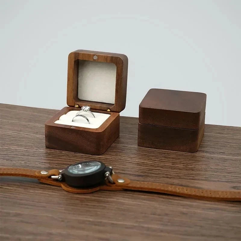 Ring 20. 1PCS Free Custom Name Walnut Wooden Ring Box Personalized Wedding Anniversary Gift Walnut Wood Engagement Wedding Rings Box Gift Horaclek