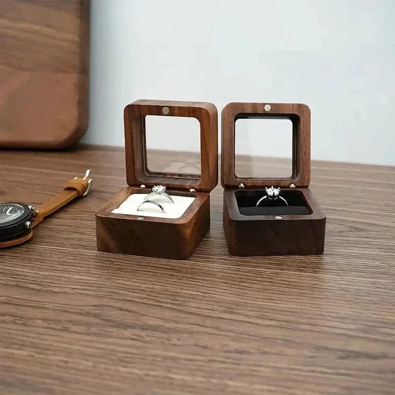 Ring 20. 1PCS Free Custom Name Walnut Wooden Ring Box Personalized Wedding Anniversary Gift Walnut Wood Engagement Wedding Rings Box Gift Horaclek