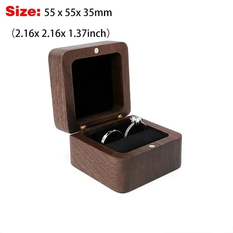 Ring 20. 1PCS Free Custom Name Walnut Wooden Ring Box Personalized Wedding Anniversary Gift Walnut Wood Engagement Wedding Rings Box Gift A-1-Black / ENGRAVING NAME Horaclek