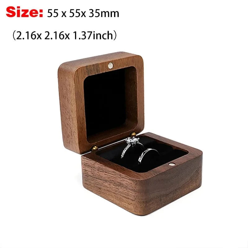 Ring 20. 1PCS Free Custom Name Walnut Wooden Ring Box Personalized Wedding Anniversary Gift Walnut Wood Engagement Wedding Rings Box Gift A-2-Black / ENGRAVING NAME Horaclek
