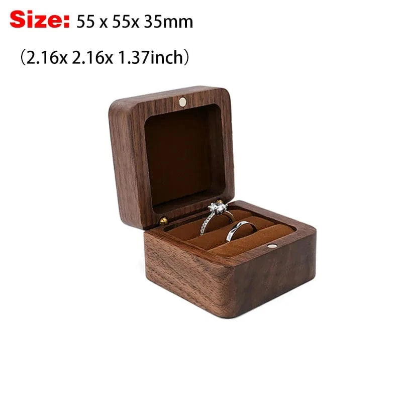 Ring 20. 1PCS Free Custom Name Walnut Wooden Ring Box Personalized Wedding Anniversary Gift Walnut Wood Engagement Wedding Rings Box Gift A-2-Brown / ENGRAVING NAME Horaclek
