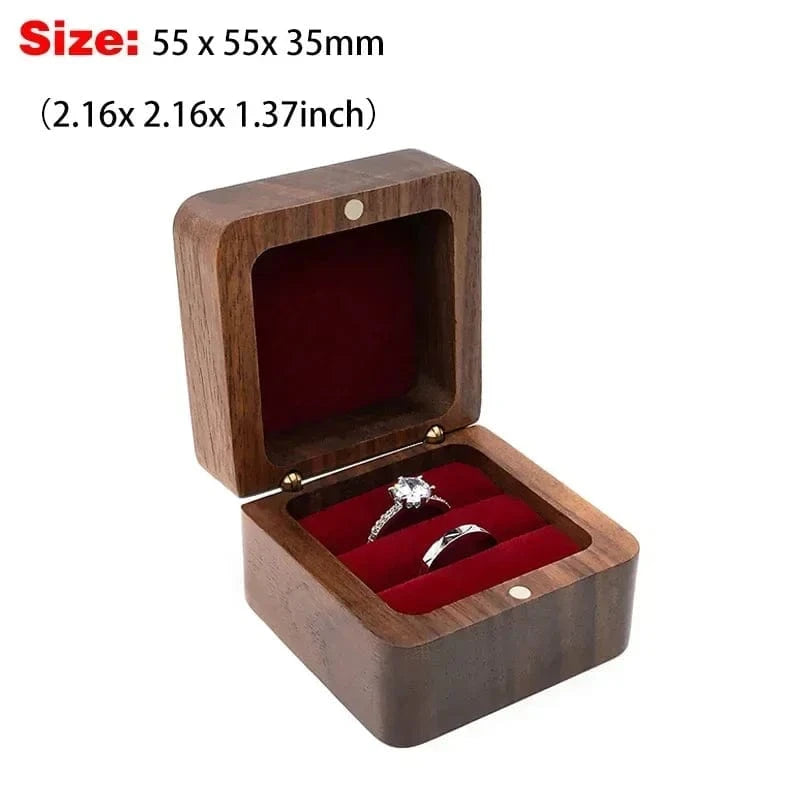 Ring 20. 1PCS Free Custom Name Walnut Wooden Ring Box Personalized Wedding Anniversary Gift Walnut Wood Engagement Wedding Rings Box Gift A-2-Red / ENGRAVING NAME Horaclek