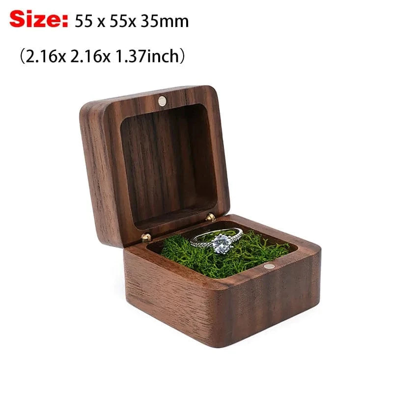 Ring 20. 1PCS Free Custom Name Walnut Wooden Ring Box Personalized Wedding Anniversary Gift Walnut Wood Engagement Wedding Rings Box Gift A-Moss / ENGRAVING NAME Horaclek