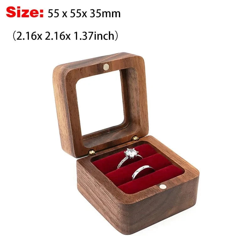 Ring 20. 1PCS Free Custom Name Walnut Wooden Ring Box Personalized Wedding Anniversary Gift Walnut Wood Engagement Wedding Rings Box Gift B-2-Red / ENGRAVING NAME Horaclek