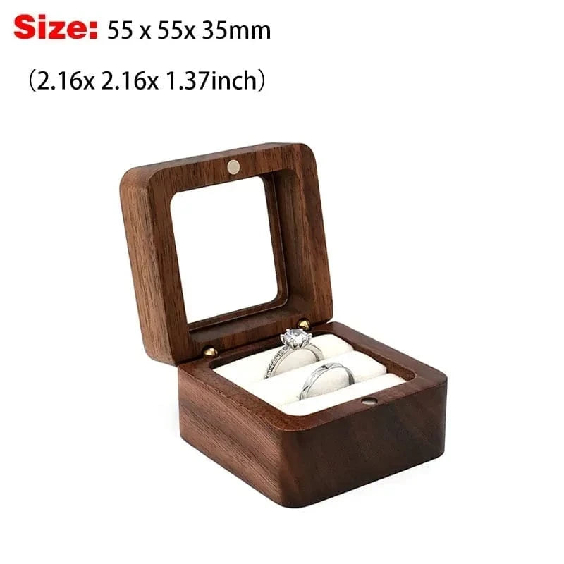 Ring 20. 1PCS Free Custom Name Walnut Wooden Ring Box Personalized Wedding Anniversary Gift Walnut Wood Engagement Wedding Rings Box Gift B-2-White / ENGRAVING NAME Horaclek