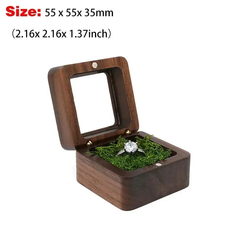 Ring 20. 1PCS Free Custom Name Walnut Wooden Ring Box Personalized Wedding Anniversary Gift Walnut Wood Engagement Wedding Rings Box Gift B-Moss / ENGRAVING NAME Horaclek