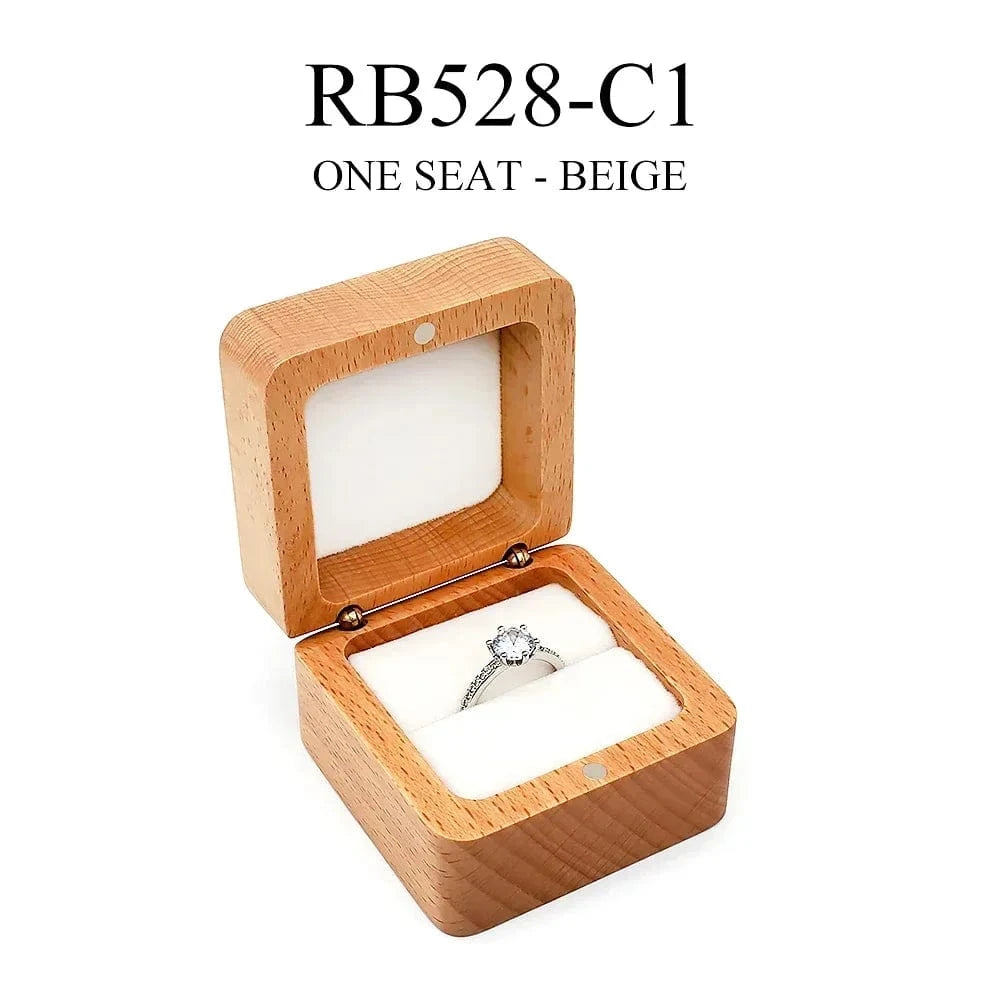 Ring 22. Free Custom Wood Ring Box Engagement Wedding Ceremony Storage Proposal Portable Gifts Bead Case Rustic Wedding Gift for lovers A-1-White / Need Custom Horaclek