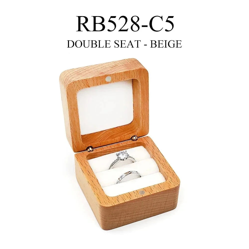 Ring 22. Free Custom Wood Ring Box Engagement Wedding Ceremony Storage Proposal Portable Gifts Bead Case Rustic Wedding Gift for lovers A-2-White / Need Custom Horaclek