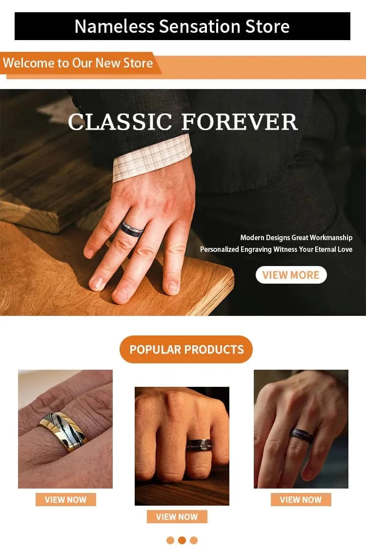 Ring 25. 8mm/4mm Amethyst Tungsten rose Golden Leaf Ring, Wedding Rings for Men and Women, Comfortable for Everyday Wedding Gift Horaclek