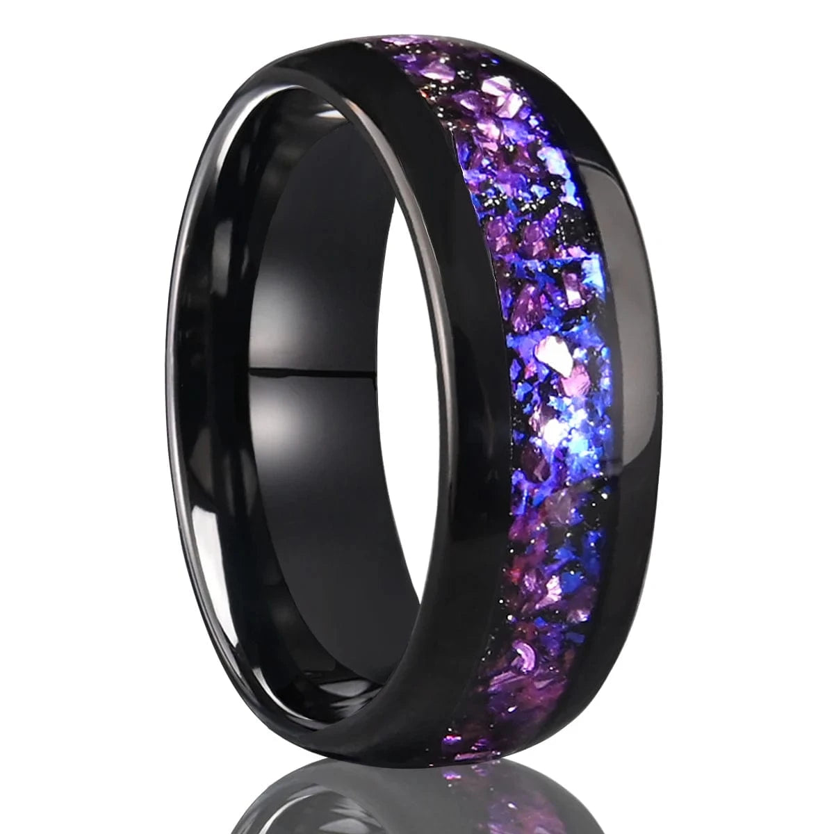 Ring 3. 8mm/4mm Amethyst Nebula Tungsten Carbide Ring, Wedding Engagement Ring for Men and Women, Comfortable Fit Jewelry Gift T0050M-8MM / 12 Horaclek