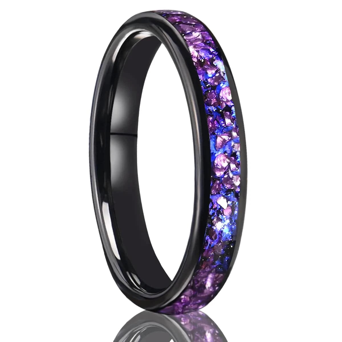 Ring 3. 8mm/4mm Amethyst Nebula Tungsten Carbide Ring, Wedding Engagement Ring for Men and Women, Comfortable Fit Jewelry Gift T0051M-4MM / 12 Horaclek