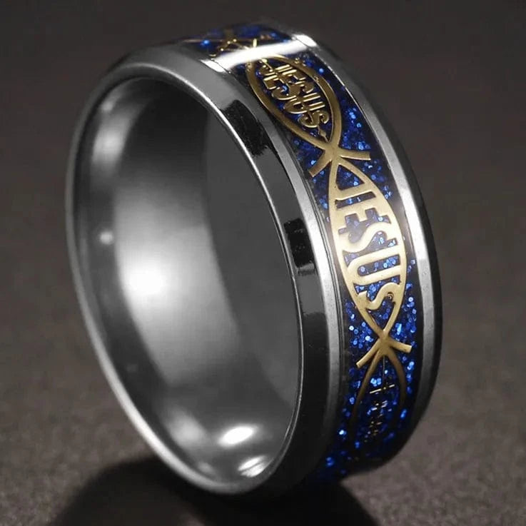 Ring 5. Fashion New 8mm Simple Men Ring Smooth Stainless Steel Blue Charms Rings Women's Couple Jewelry Gift Dropshipping Horaclek