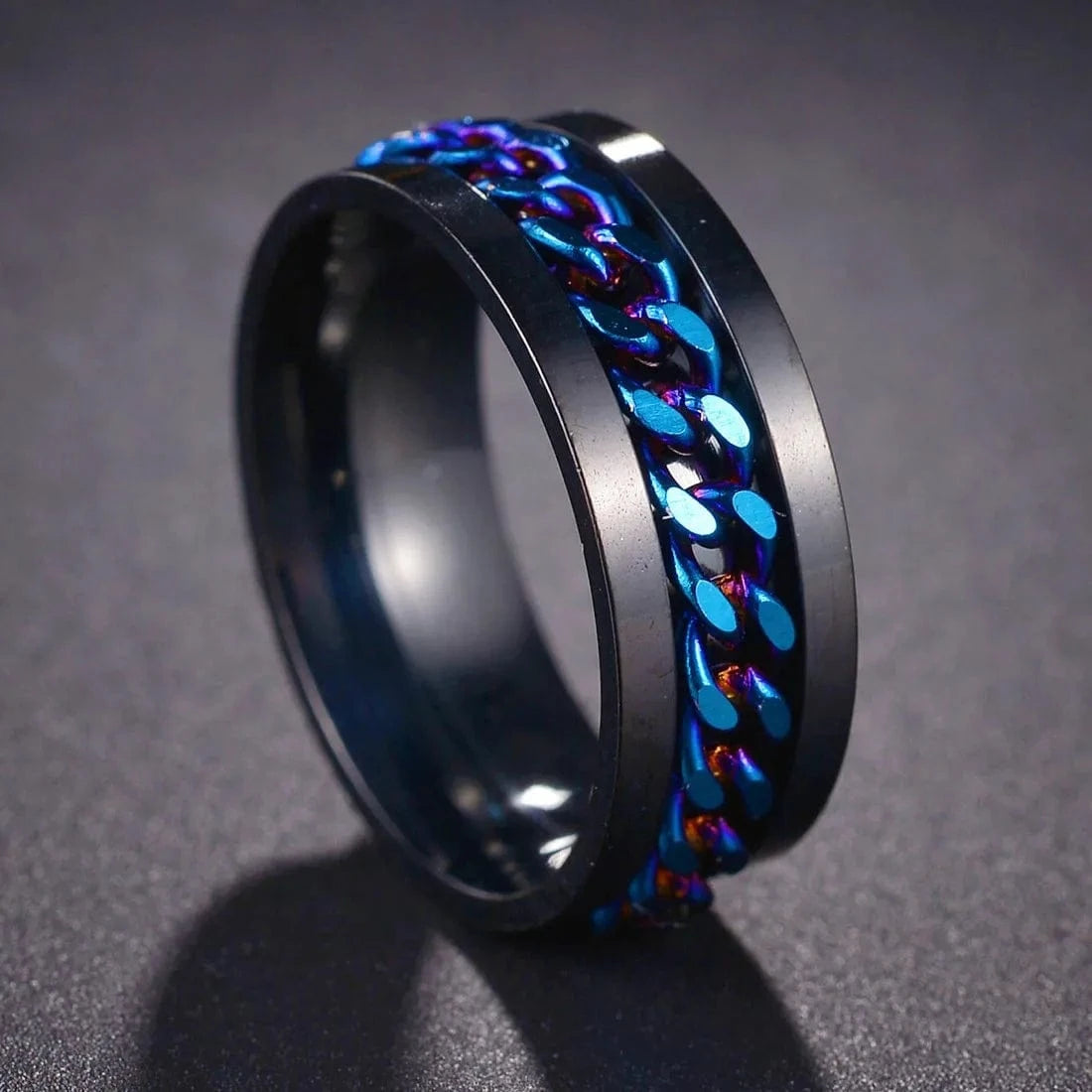 Ring 5. Fashion New 8mm Simple Men Ring Smooth Stainless Steel Blue Charms Rings Women's Couple Jewelry Gift Dropshipping Horaclek