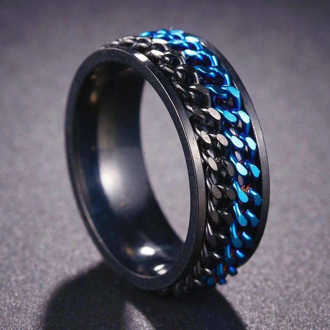 Ring 5. Fashion New 8mm Simple Men Ring Smooth Stainless Steel Blue Charms Rings Women's Couple Jewelry Gift Dropshipping Horaclek