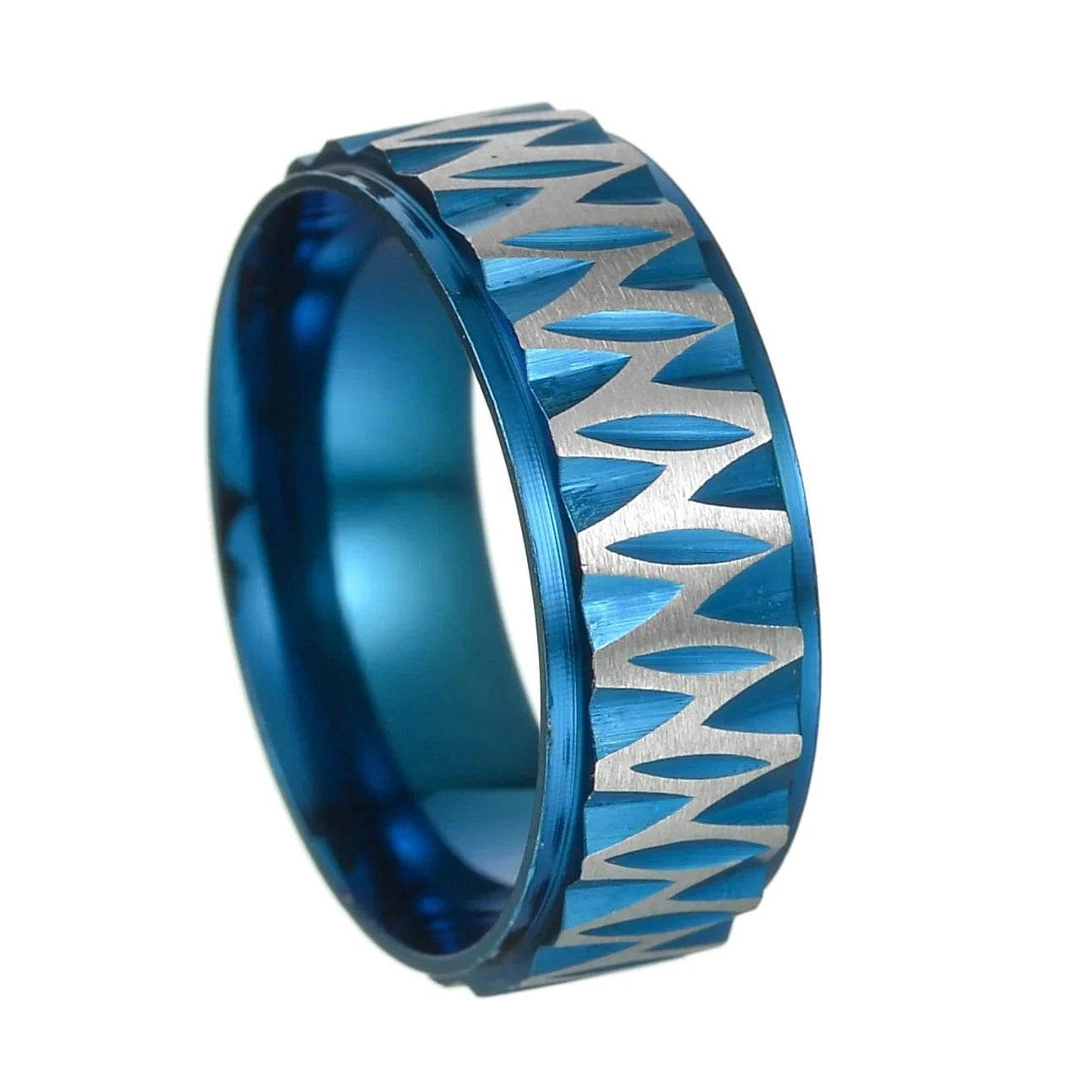 Ring 5. Fashion New 8mm Simple Men Ring Smooth Stainless Steel Blue Charms Rings Women's Couple Jewelry Gift Dropshipping Horaclek