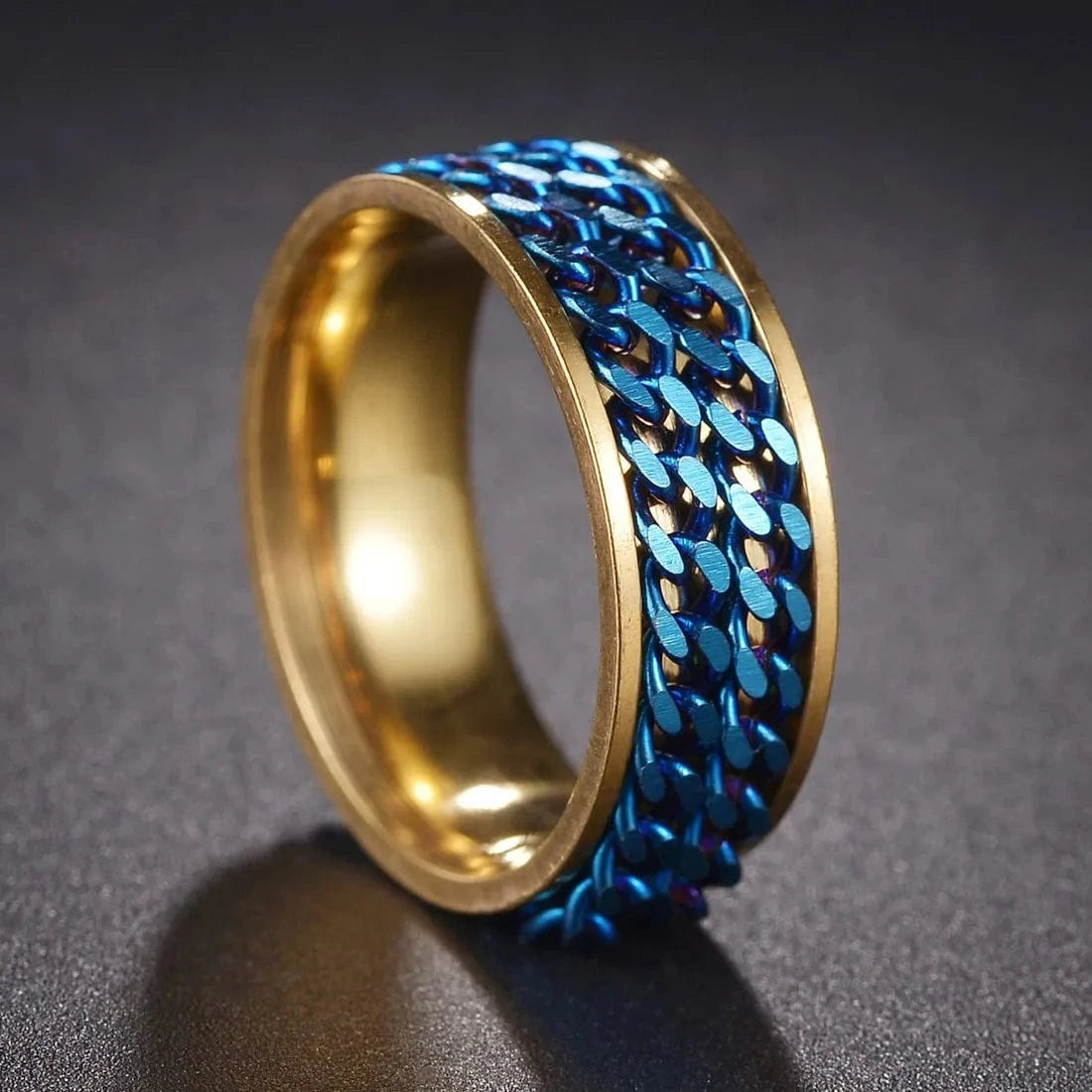 Ring 5. Fashion New 8mm Simple Men Ring Smooth Stainless Steel Blue Charms Rings Women's Couple Jewelry Gift Dropshipping Horaclek