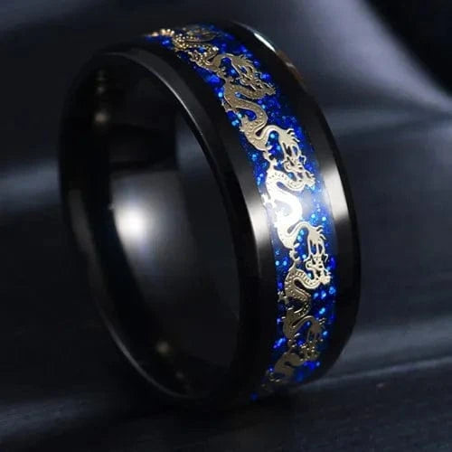Ring 5. Fashion New 8mm Simple Men Ring Smooth Stainless Steel Blue Charms Rings Women's Couple Jewelry Gift Dropshipping Horaclek