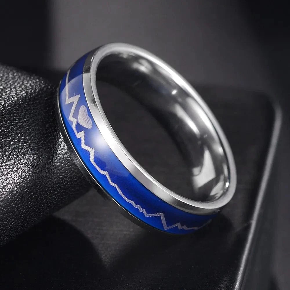 Ring 5. Fashion New 8mm Simple Men Ring Smooth Stainless Steel Blue Charms Rings Women's Couple Jewelry Gift Dropshipping Horaclek