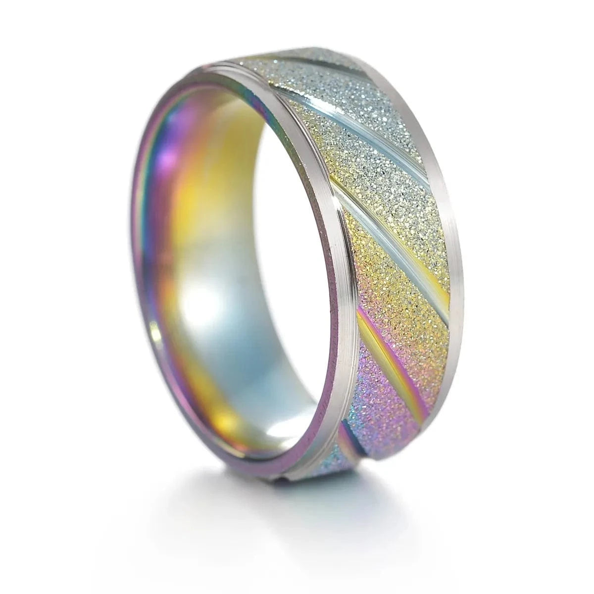 Ring 5. Fashion New 8mm Simple Men Ring Smooth Stainless Steel Blue Charms Rings Women's Couple Jewelry Gift Dropshipping Horaclek