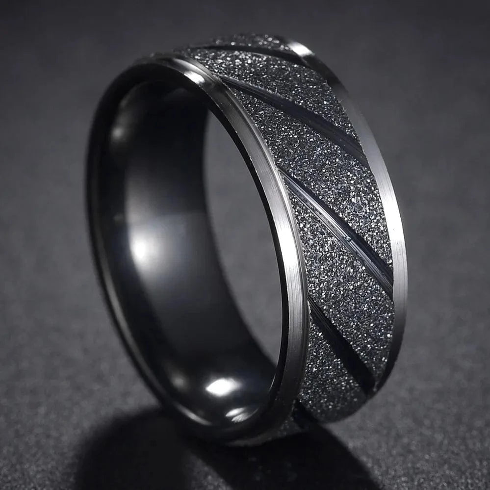 Ring 5. Fashion New 8mm Simple Men Ring Smooth Stainless Steel Blue Charms Rings Women's Couple Jewelry Gift Dropshipping Horaclek