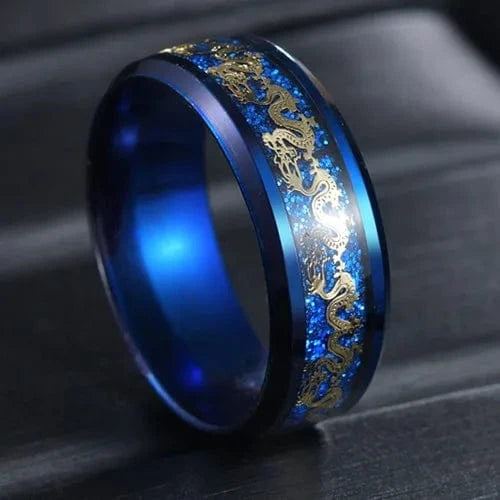 Ring 5. Fashion New 8mm Simple Men Ring Smooth Stainless Steel Blue Charms Rings Women's Couple Jewelry Gift Dropshipping Horaclek