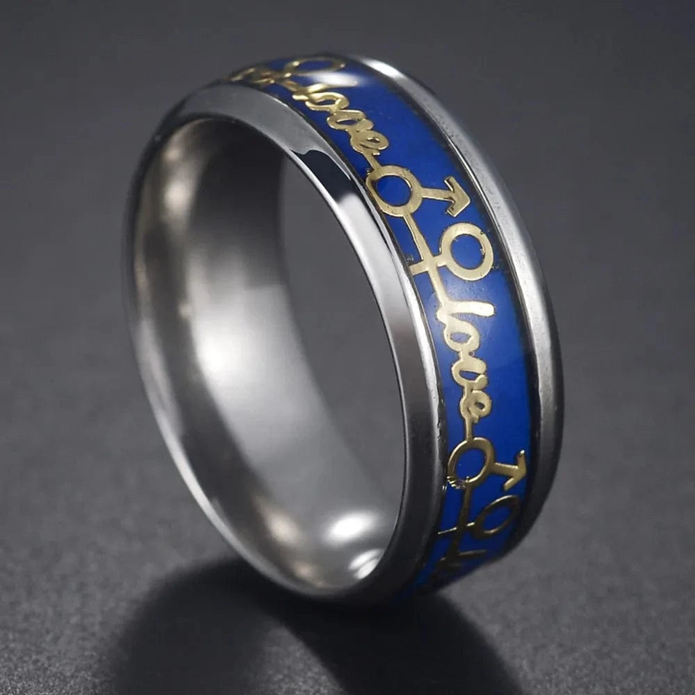 Ring 5. Fashion New 8mm Simple Men Ring Smooth Stainless Steel Blue Charms Rings Women's Couple Jewelry Gift Dropshipping Horaclek