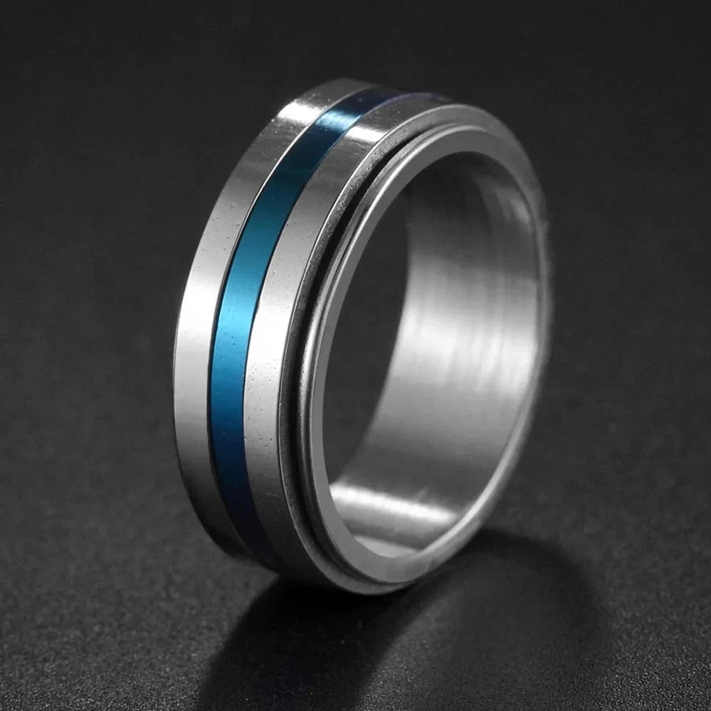 Ring 5. Fashion New 8mm Simple Men Ring Smooth Stainless Steel Blue Charms Rings Women's Couple Jewelry Gift Dropshipping Horaclek