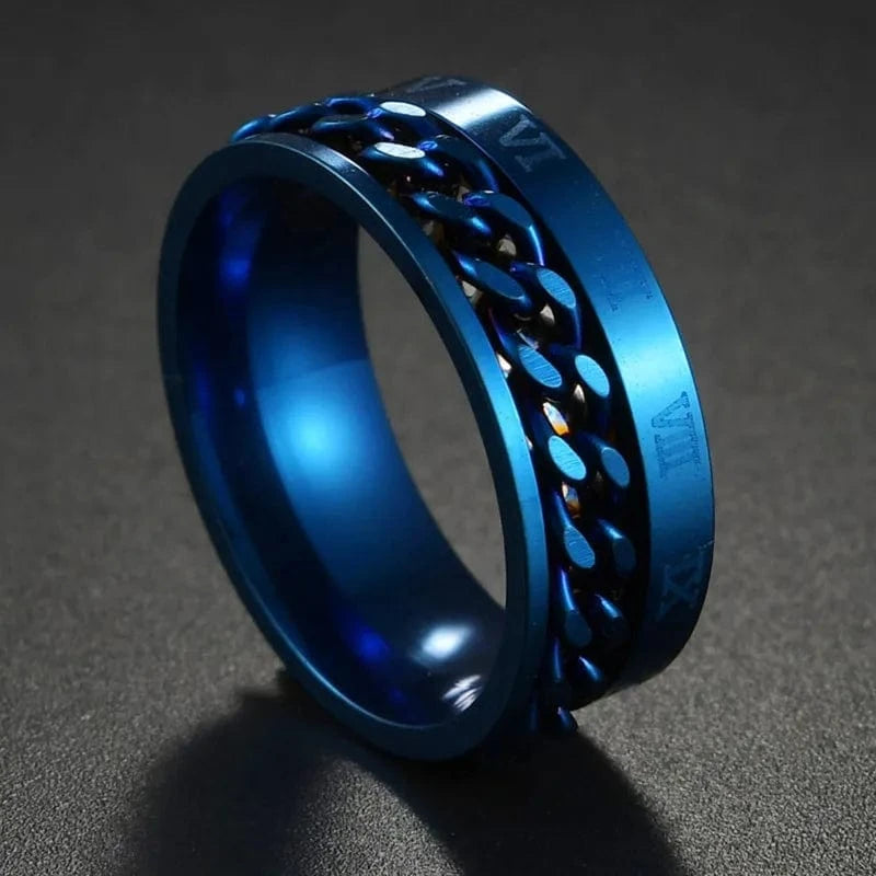 Ring 5. Fashion New 8mm Simple Men Ring Smooth Stainless Steel Blue Charms Rings Women's Couple Jewelry Gift Dropshipping Horaclek