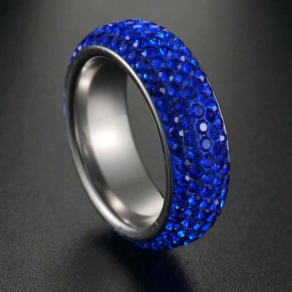 Ring 5. Fashion New 8mm Simple Men Ring Smooth Stainless Steel Blue Charms Rings Women's Couple Jewelry Gift Dropshipping Horaclek