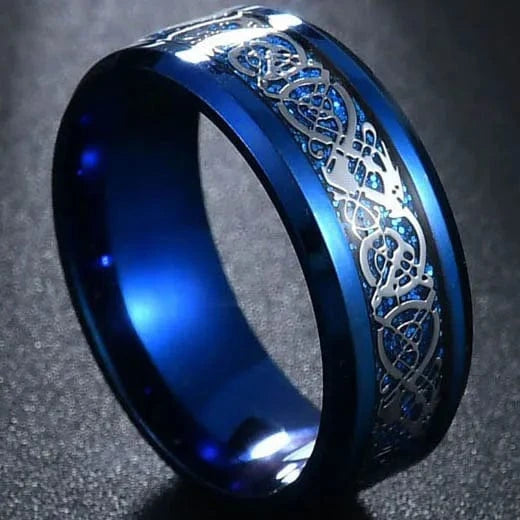 Ring 5. Fashion New 8mm Simple Men Ring Smooth Stainless Steel Blue Charms Rings Women's Couple Jewelry Gift Dropshipping 15R4-5 / 10 Horaclek