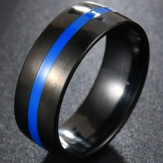 Ring 5. Fashion New 8mm Simple Men Ring Smooth Stainless Steel Blue Charms Rings Women's Couple Jewelry Gift Dropshipping 20R6-Blue / 10 Horaclek