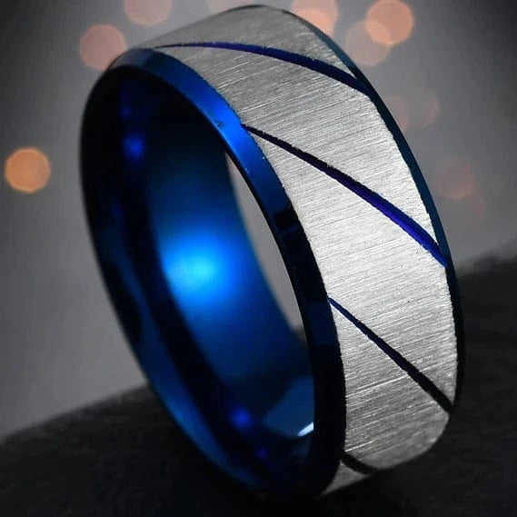 Ring 5. Fashion New 8mm Simple Men Ring Smooth Stainless Steel Blue Charms Rings Women's Couple Jewelry Gift Dropshipping 25R5-Blue / 10 Horaclek