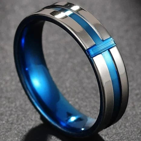 Ring 5. Fashion New 8mm Simple Men Ring Smooth Stainless Steel Blue Charms Rings Women's Couple Jewelry Gift Dropshipping 28R2 / 10 Horaclek