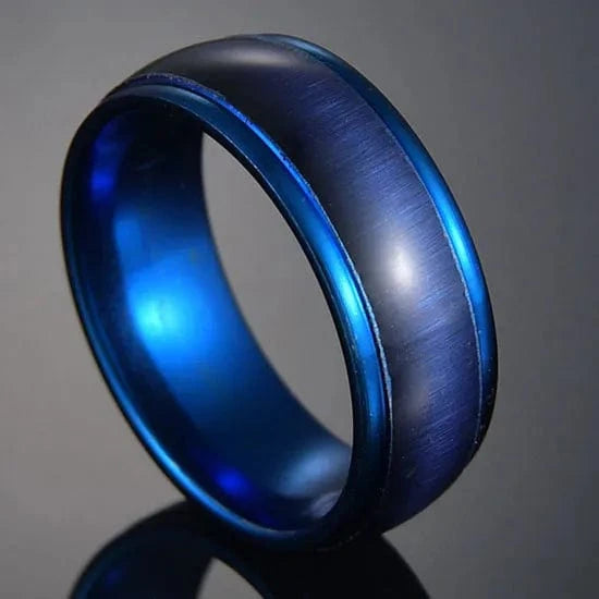 Ring 5. Fashion New 8mm Simple Men Ring Smooth Stainless Steel Blue Charms Rings Women's Couple Jewelry Gift Dropshipping 33R2 / 10 Horaclek